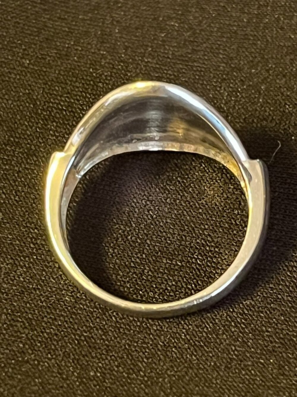 Sterling Silver Green Enamel Inlay Ring - Picture 6 of 9